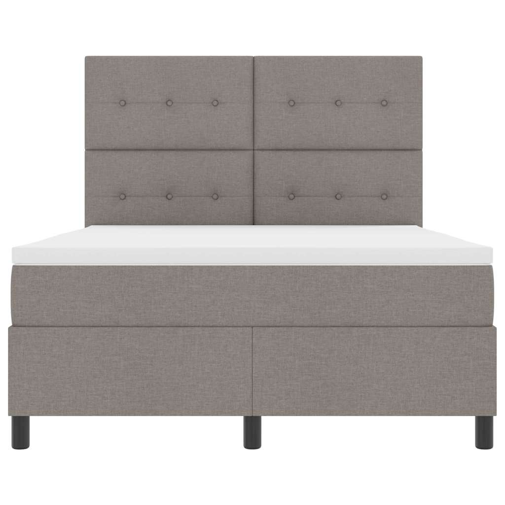 Boxspring bed met matras met LED Taupe 140 x 200 cm Stof is nu te koop bij PeponiXL, paradijselijk wonen!