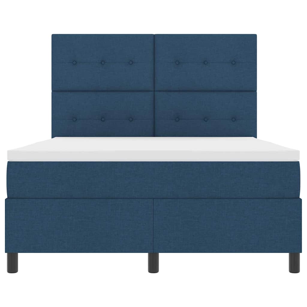 Boxspring bed met matras met LED Blauw 140 x 200 cm Stof is nu te koop bij PeponiXL, paradijselijk wonen!