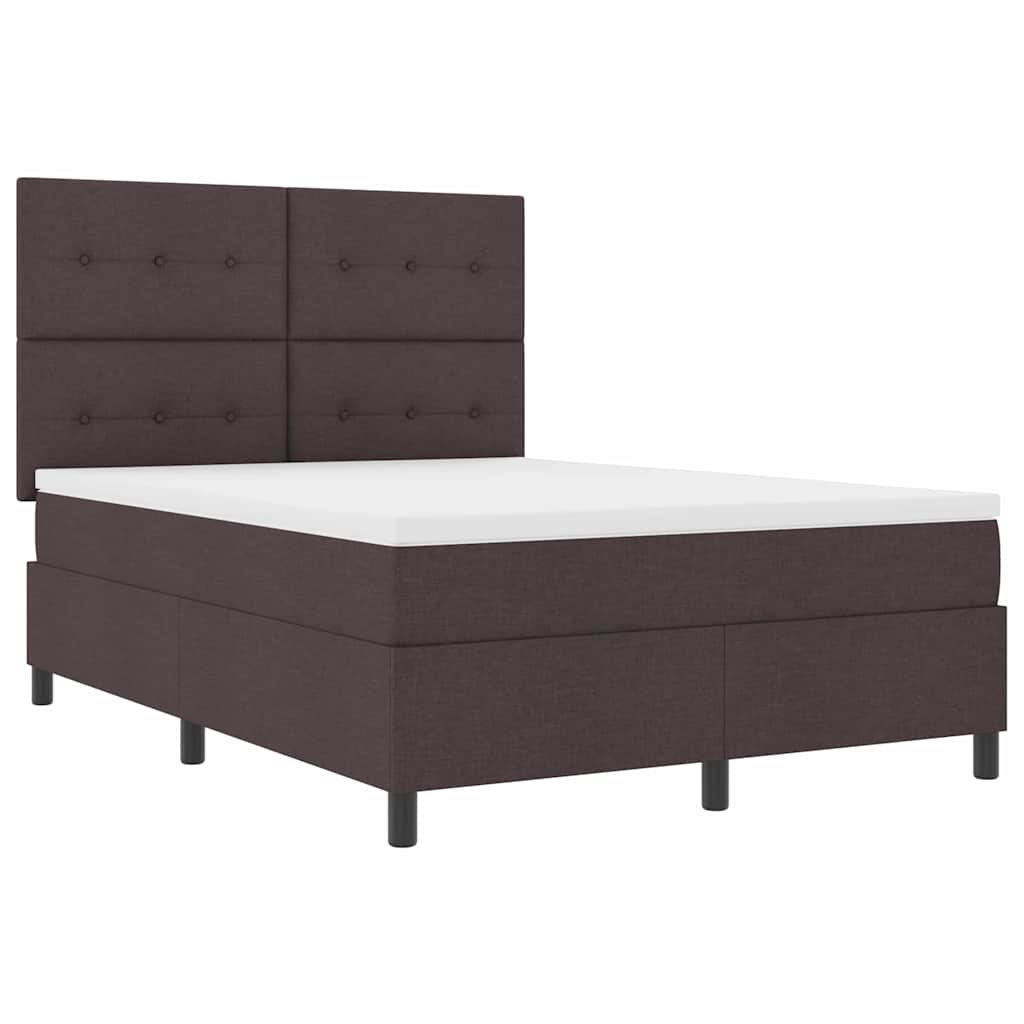 Boxspring bed met matras met LED Donkerbruin 160 x 200 cm Stof is nu te koop bij PeponiXL, paradijselijk wonen!