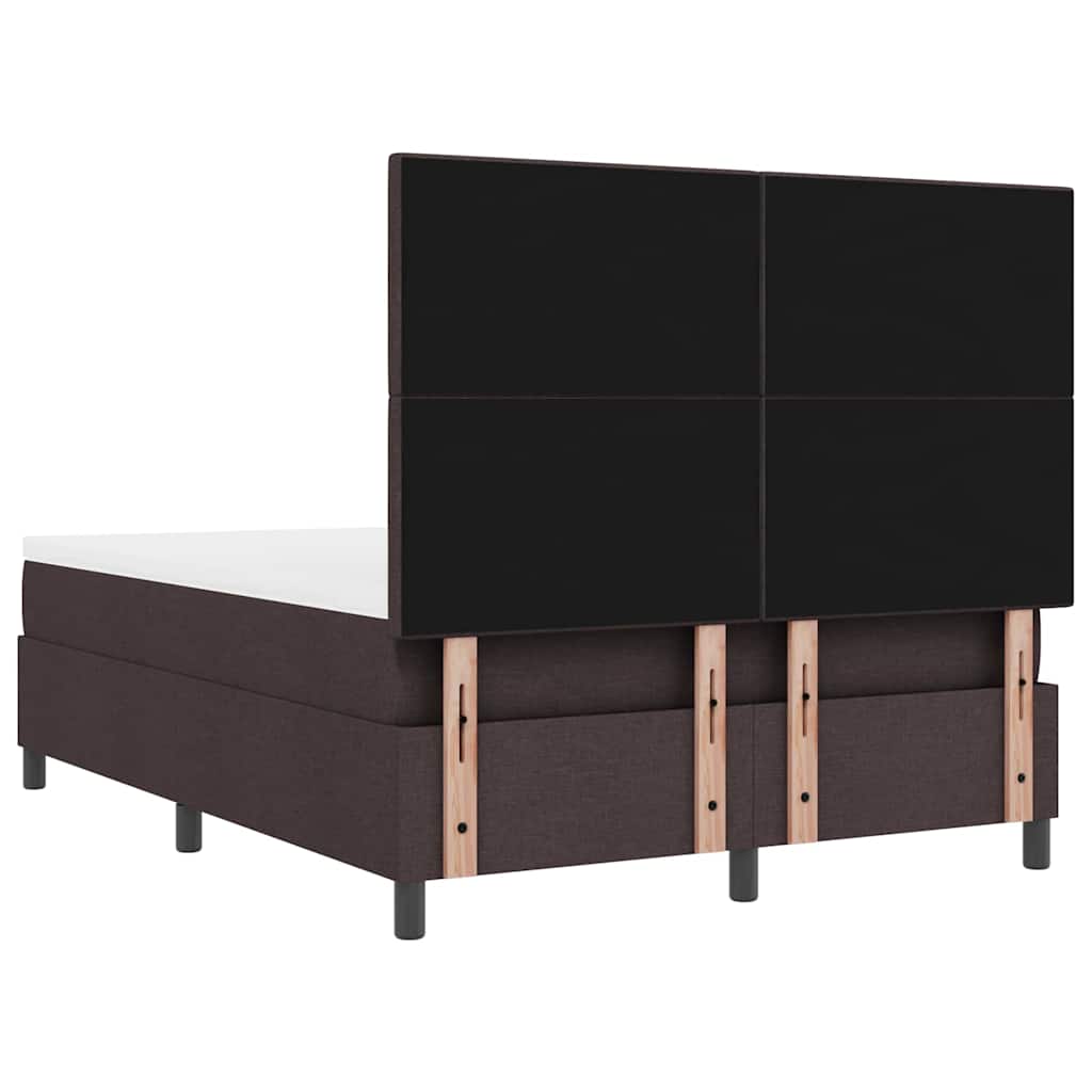 Boxspring bed met matras met LED Donkerbruin 160 x 200 cm Stof is nu te koop bij PeponiXL, paradijselijk wonen!