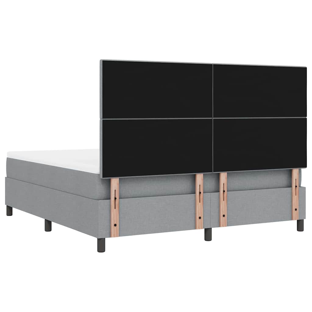 Boxspring bed met matras met LED Lichtgrijs 180 x 200 cm Stof is nu te koop bij PeponiXL, paradijselijk wonen!