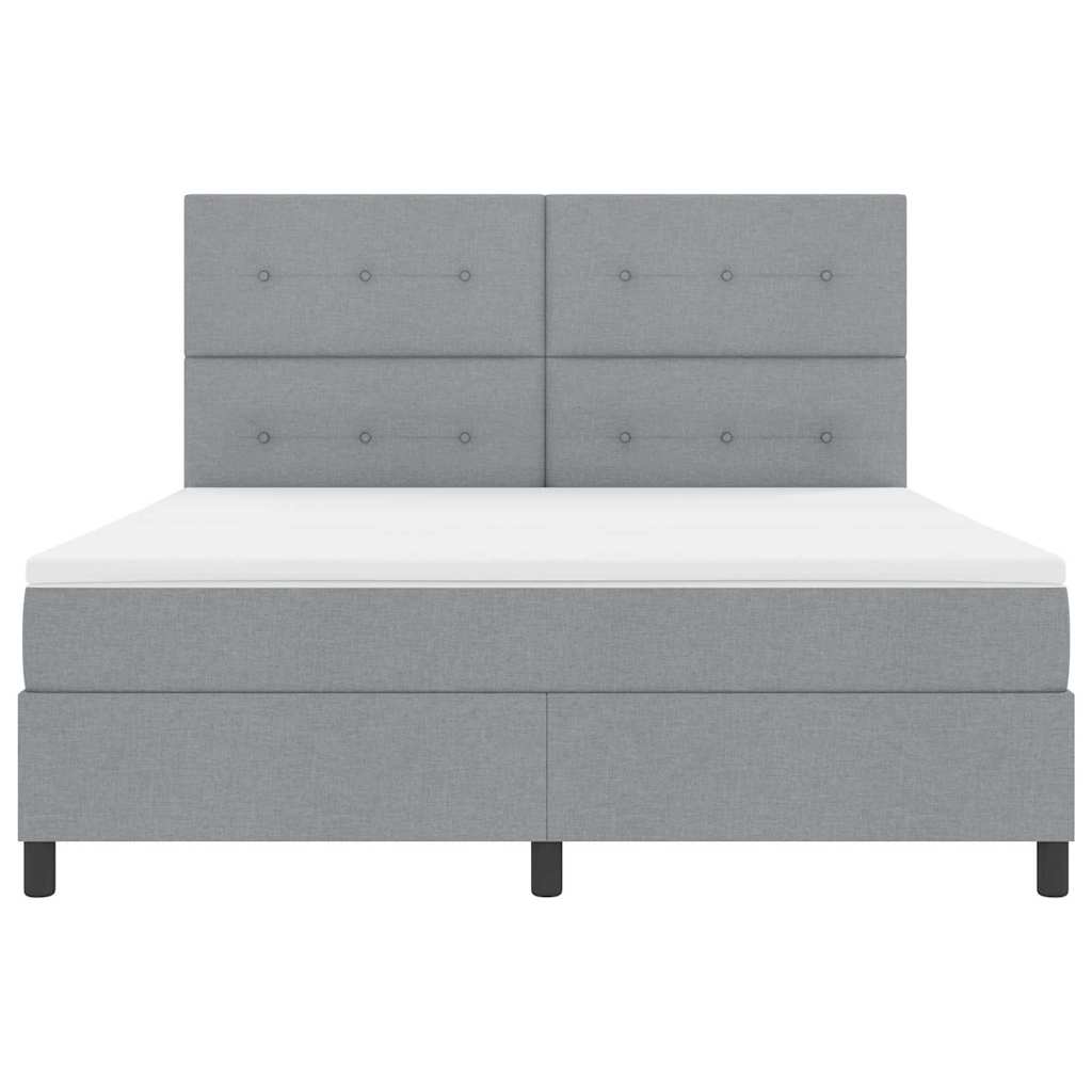 Boxspring bed met matras met LED Lichtgrijs 180 x 200 cm Stof is nu te koop bij PeponiXL, paradijselijk wonen!