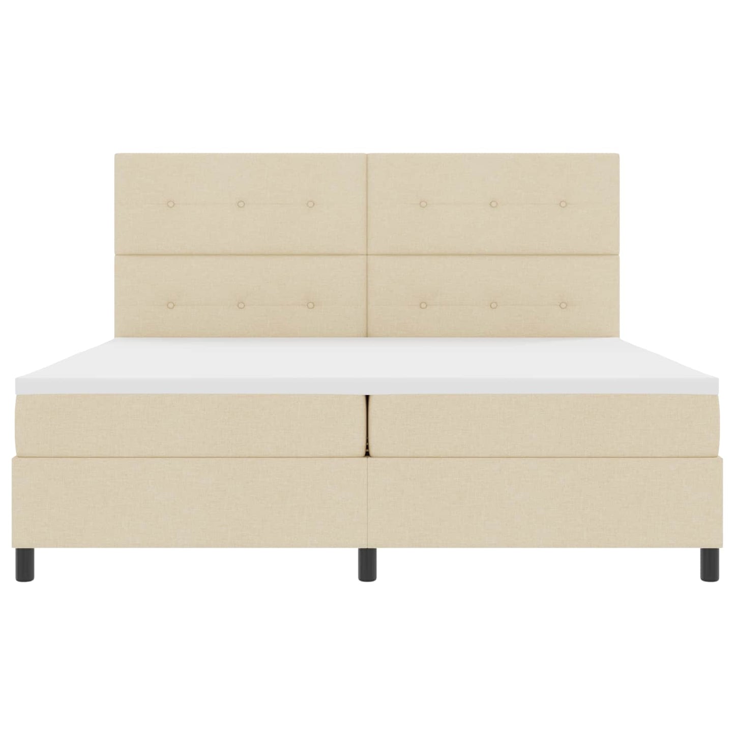 Boxspring bed met matras met LED Crème 200 x 200 cm Stof is nu te koop bij PeponiXL, paradijselijk wonen!