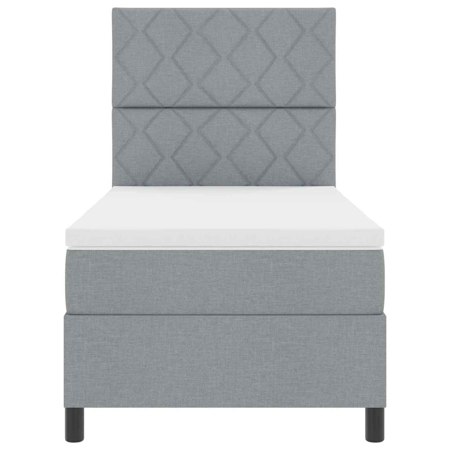 Boxspring bed met matras met LED Lichtgrijs 100 x 200 cm Stof is nu te koop bij PeponiXL, paradijselijk wonen!