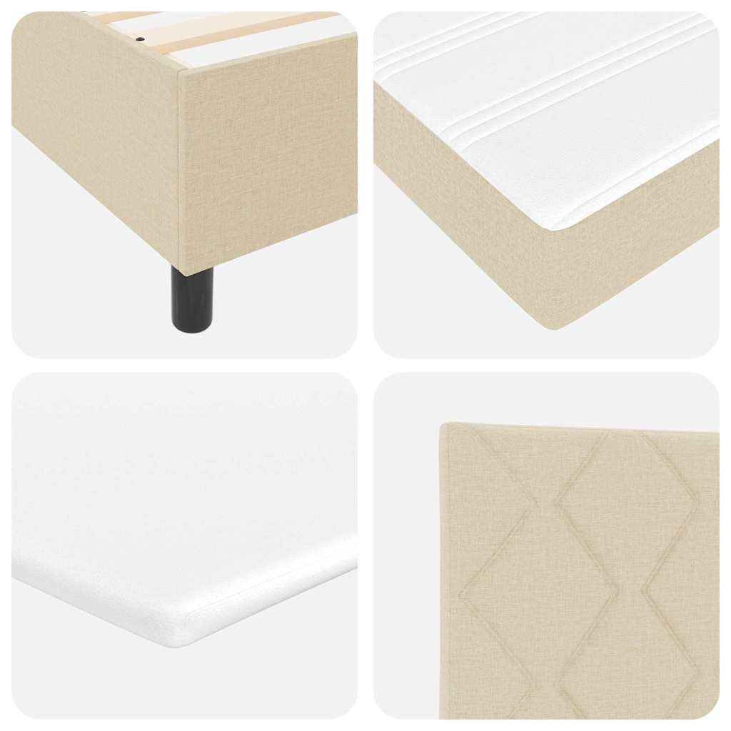 Boxspring bed met matras met LED Crème 100 x 200 cm Stof is nu te koop bij PeponiXL, paradijselijk wonen!