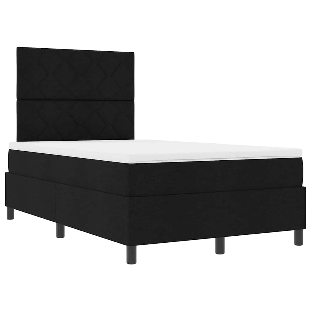 Boxspring bed met matras met LED Zwart 120 x 200 cm Stof is nu te koop bij PeponiXL, paradijselijk wonen!