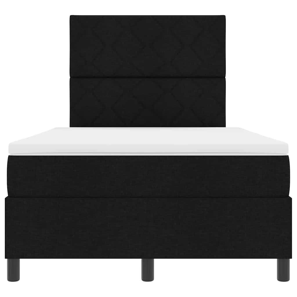 Boxspring bed met matras met LED Zwart 120 x 200 cm Stof is nu te koop bij PeponiXL, paradijselijk wonen!