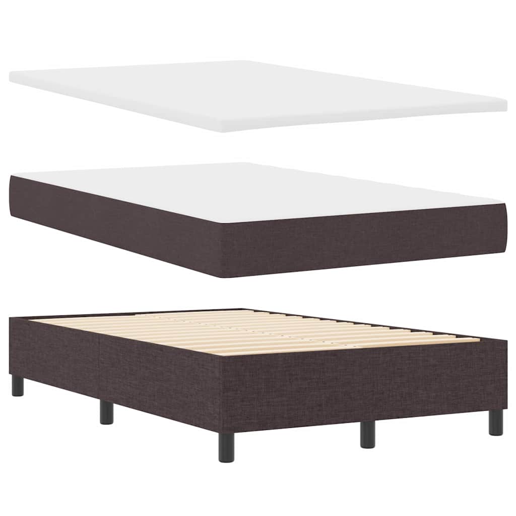 Boxspring bed met matras met LED Donkerbruin 120 x 200 cm Stof is nu te koop bij PeponiXL, paradijselijk wonen!