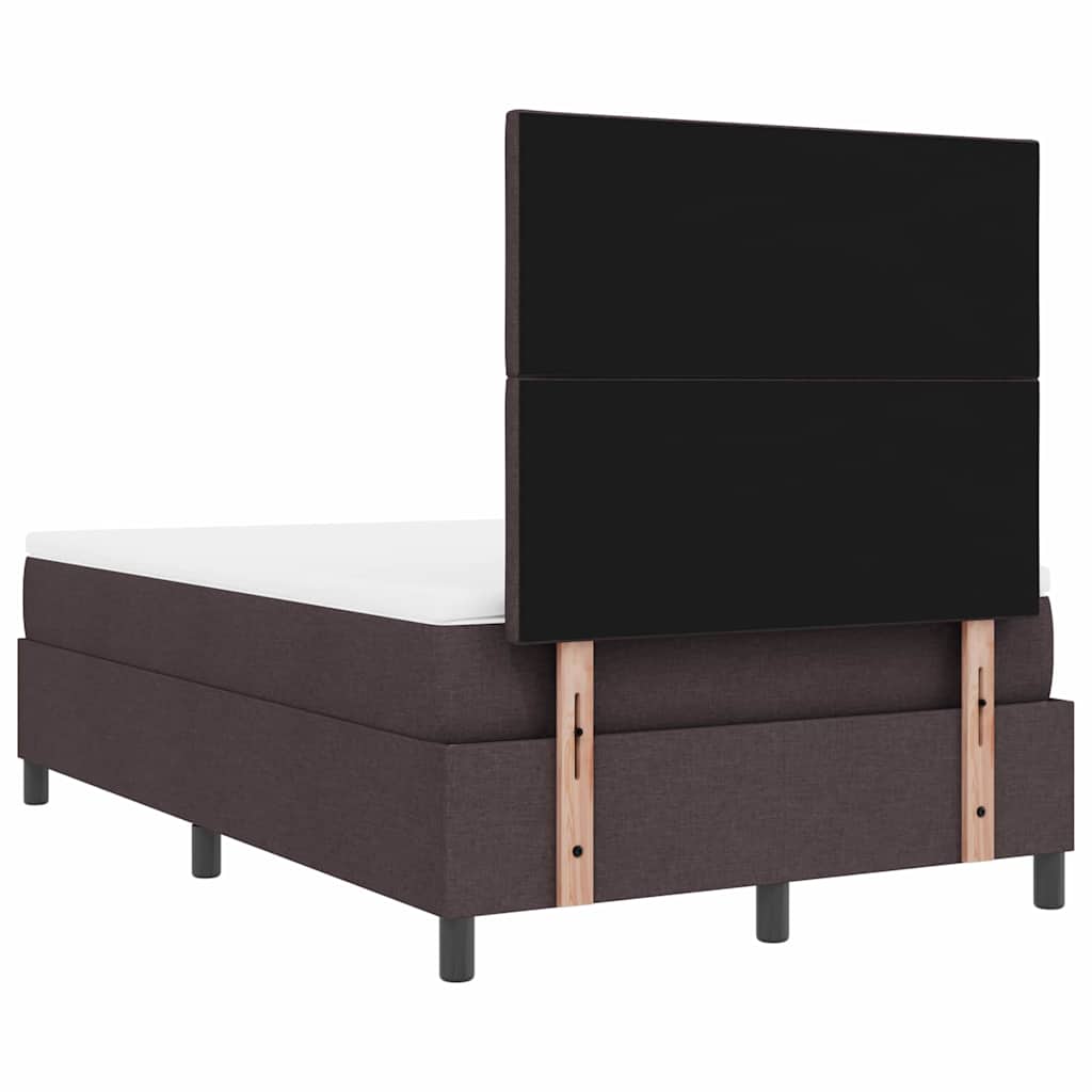 Boxspring bed met matras met LED Donkerbruin 120 x 200 cm Stof is nu te koop bij PeponiXL, paradijselijk wonen!