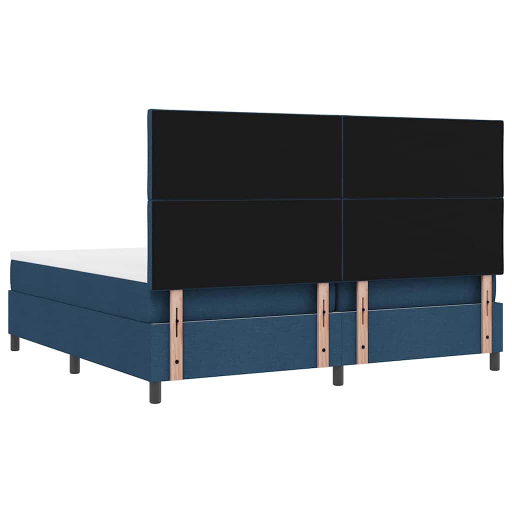 Boxspring bed met matras met LED Blauw 200 x 200 cm Stof is nu te koop bij PeponiXL, paradijselijk wonen!