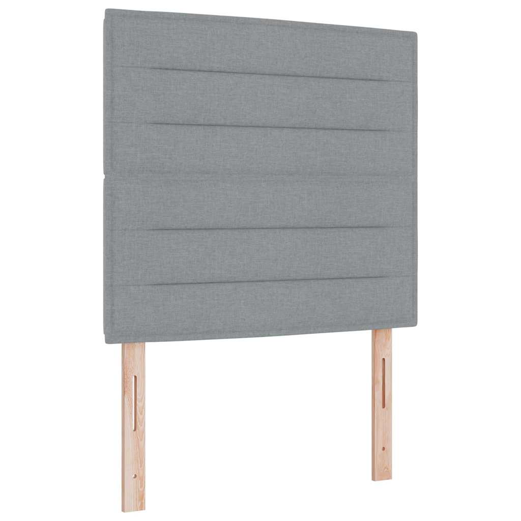 LED Box Spring Bed met matras Lichtgrijs 80 x 200 cm Stof is nu te koop bij PeponiXL, paradijselijk wonen!