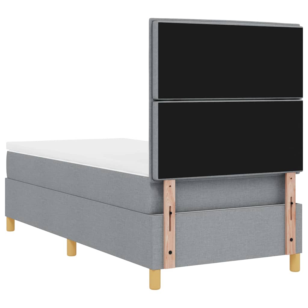 LED Box Spring Bed met matras Lichtgrijs 80 x 200 cm Stof is nu te koop bij PeponiXL, paradijselijk wonen!