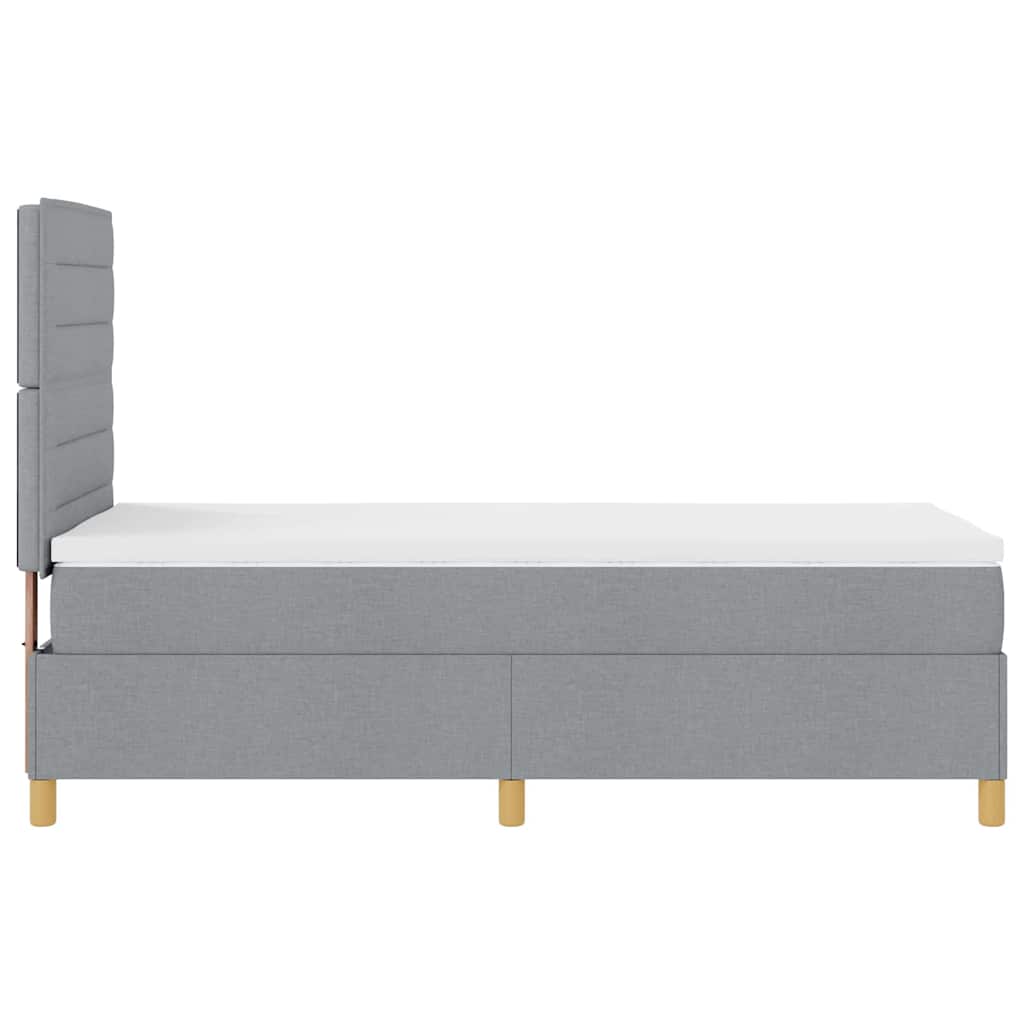 LED Box Spring Bed met matras Lichtgrijs 80 x 200 cm Stof is nu te koop bij PeponiXL, paradijselijk wonen!