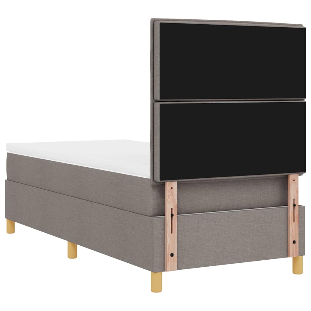 LED Box Spring Bed met matras Taupe 90 x 190 cm Stof is nu te koop bij PeponiXL, paradijselijk wonen!