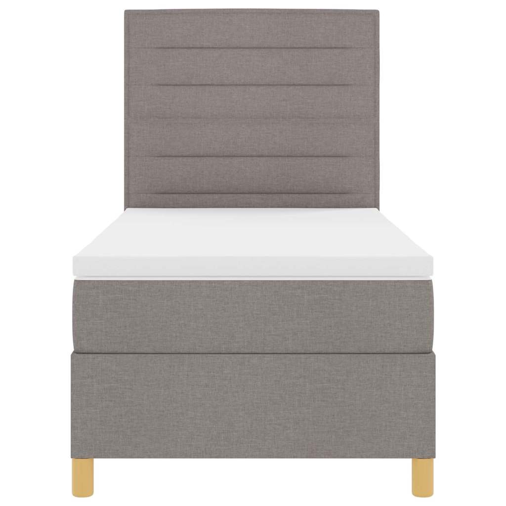 LED Box Spring Bed met matras Taupe 90 x 200 cm Stof is nu te koop bij PeponiXL, paradijselijk wonen!