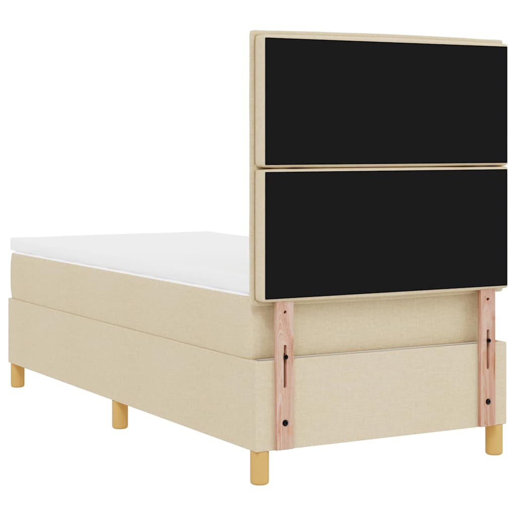 LED Box Spring Bed met matras Crème 100 x 200 cm Stof is nu te koop bij PeponiXL, paradijselijk wonen!