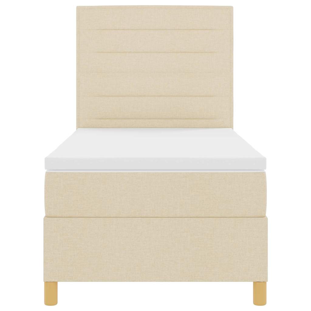 LED Box Spring Bed met matras Crème 100 x 200 cm Stof is nu te koop bij PeponiXL, paradijselijk wonen!