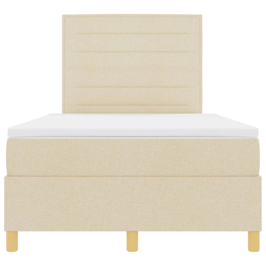 LED Box Spring Bed met matras Crème 120 x 190 cm Stof is nu te koop bij PeponiXL, paradijselijk wonen!