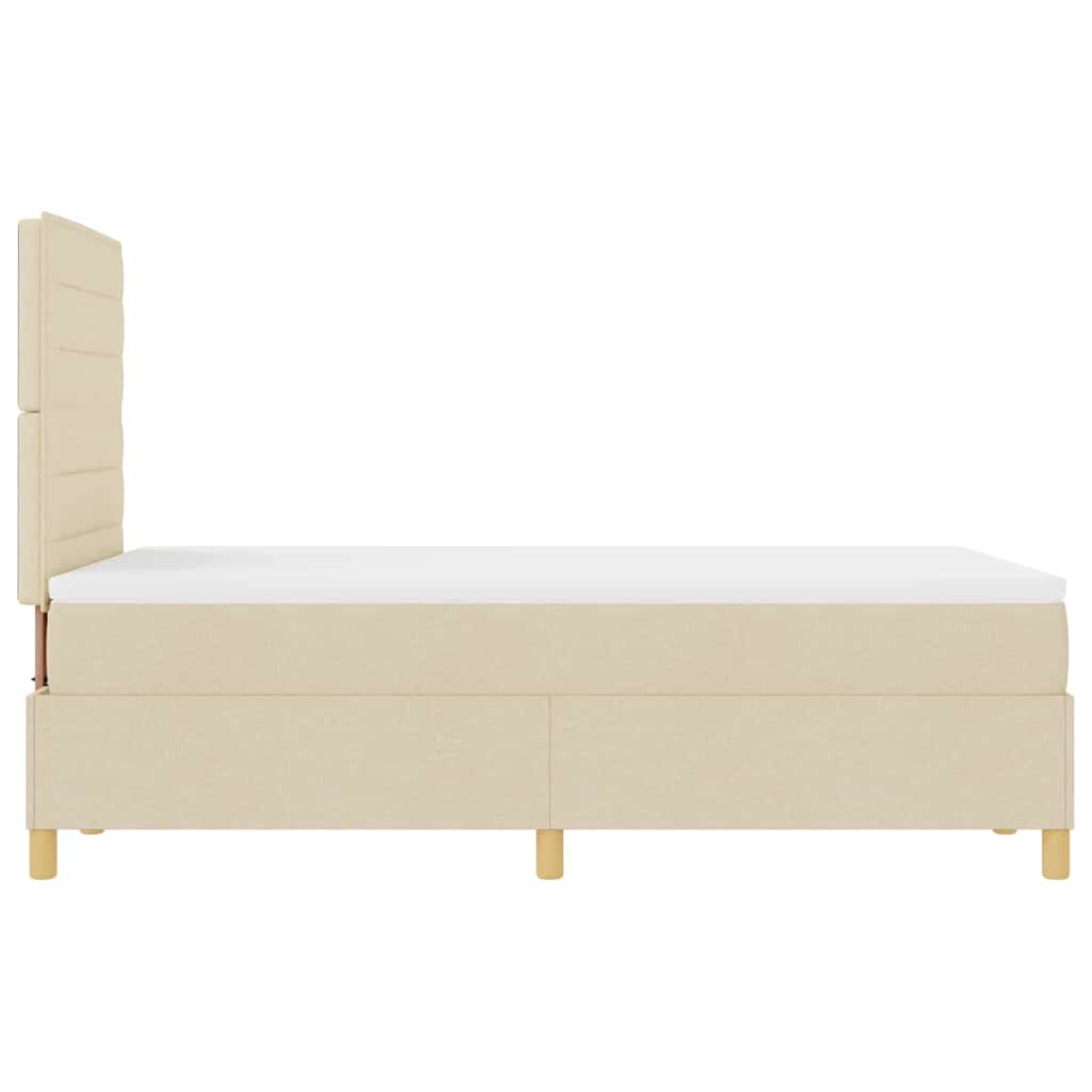 LED Box Spring Bed met matras Crème 120 x 190 cm Stof is nu te koop bij PeponiXL, paradijselijk wonen!