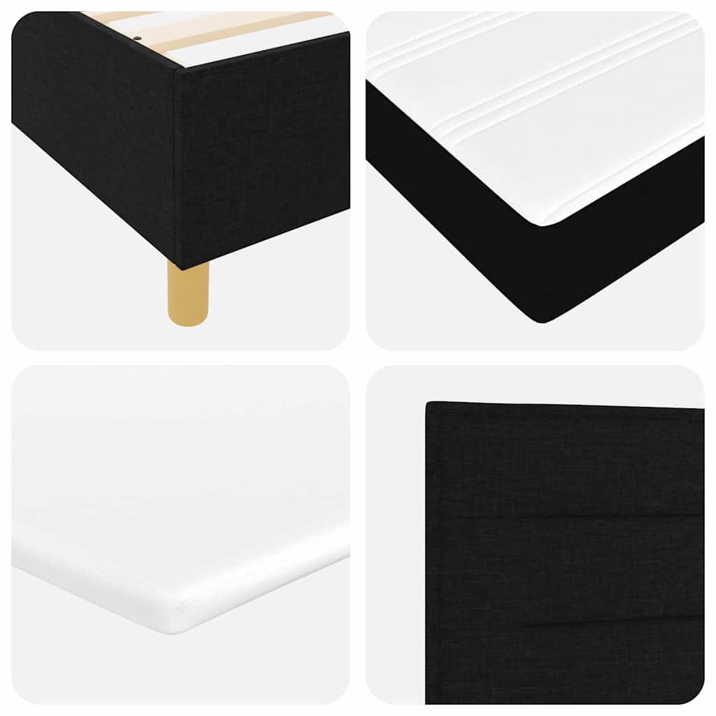 LED Box Spring Bed met matras Zwart 120 x 200 cm Stof is nu te koop bij PeponiXL, paradijselijk wonen!