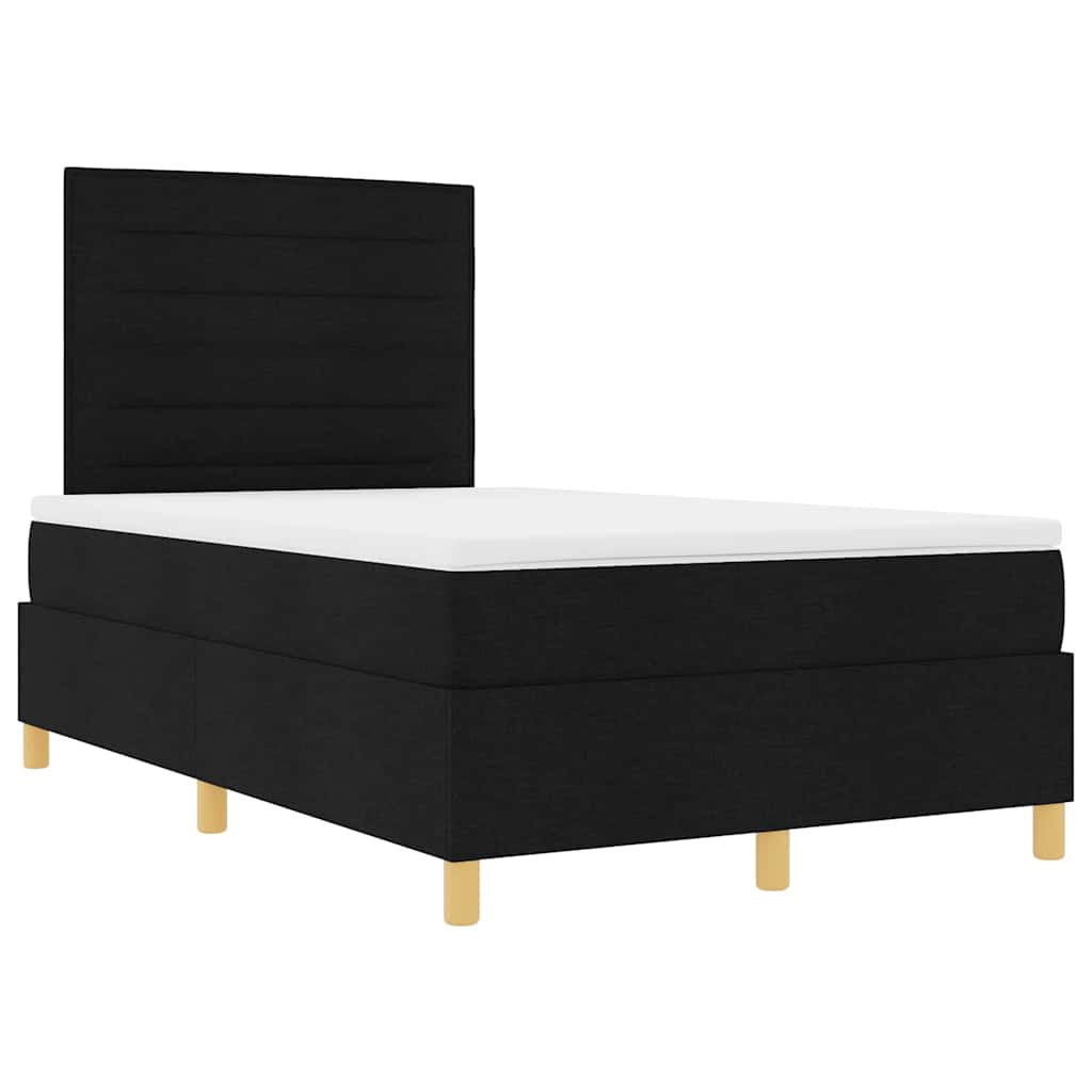 LED Box Spring Bed met matras Zwart 120 x 200 cm Stof is nu te koop bij PeponiXL, paradijselijk wonen!