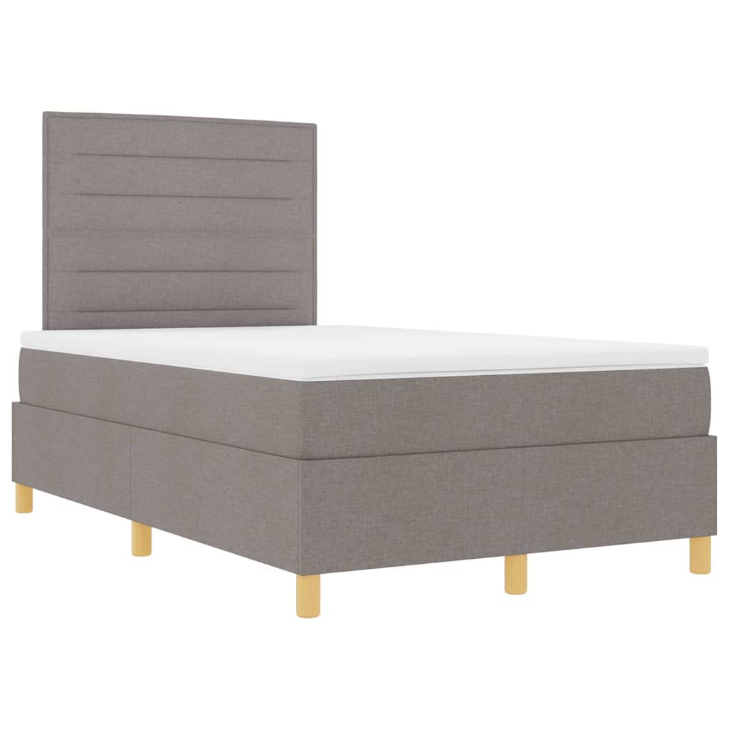 LED Box Spring Bed met matras Taupe 120 x 200 cm Stof is nu te koop bij PeponiXL, paradijselijk wonen!