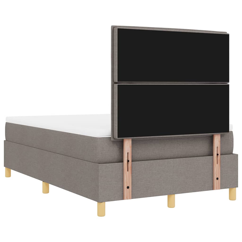 LED Box Spring Bed met matras Taupe 120 x 200 cm Stof is nu te koop bij PeponiXL, paradijselijk wonen!