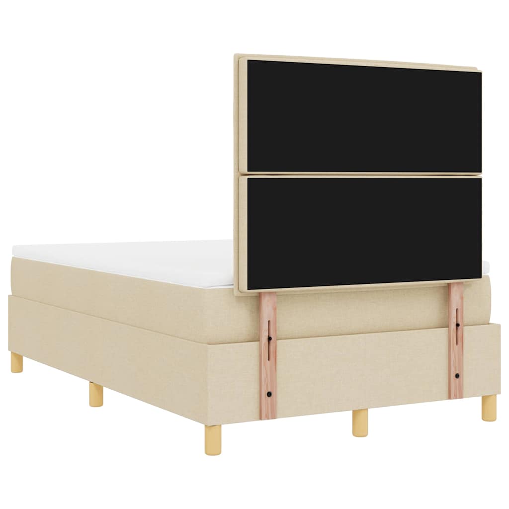 LED Box Spring Bed met matras Crème 120 x 200 cm Stof is nu te koop bij PeponiXL, paradijselijk wonen!