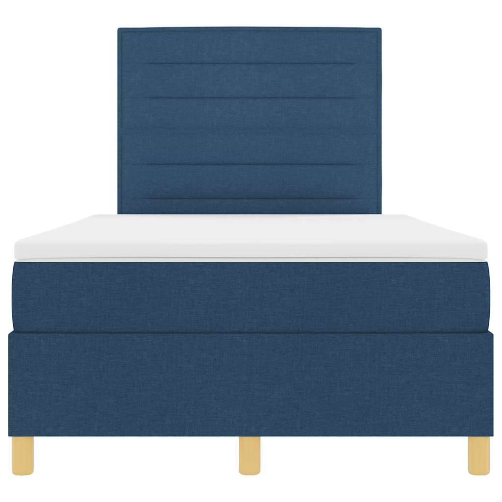 LED Box Spring Bed met matras Blauw 120 x 200 cm Stof is nu te koop bij PeponiXL, paradijselijk wonen!