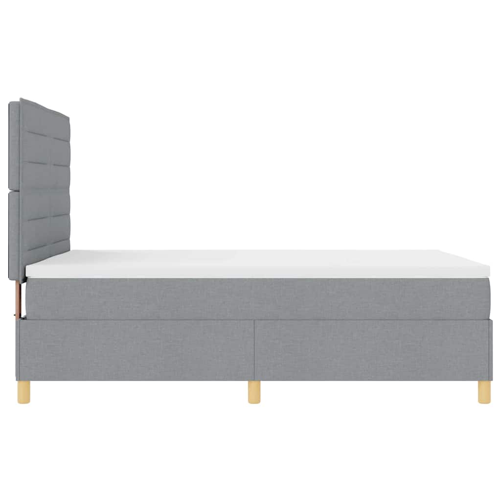 LED Box Spring Bed met matras Lichtgrijs 140 x 190 cm Stof is nu te koop bij PeponiXL, paradijselijk wonen!