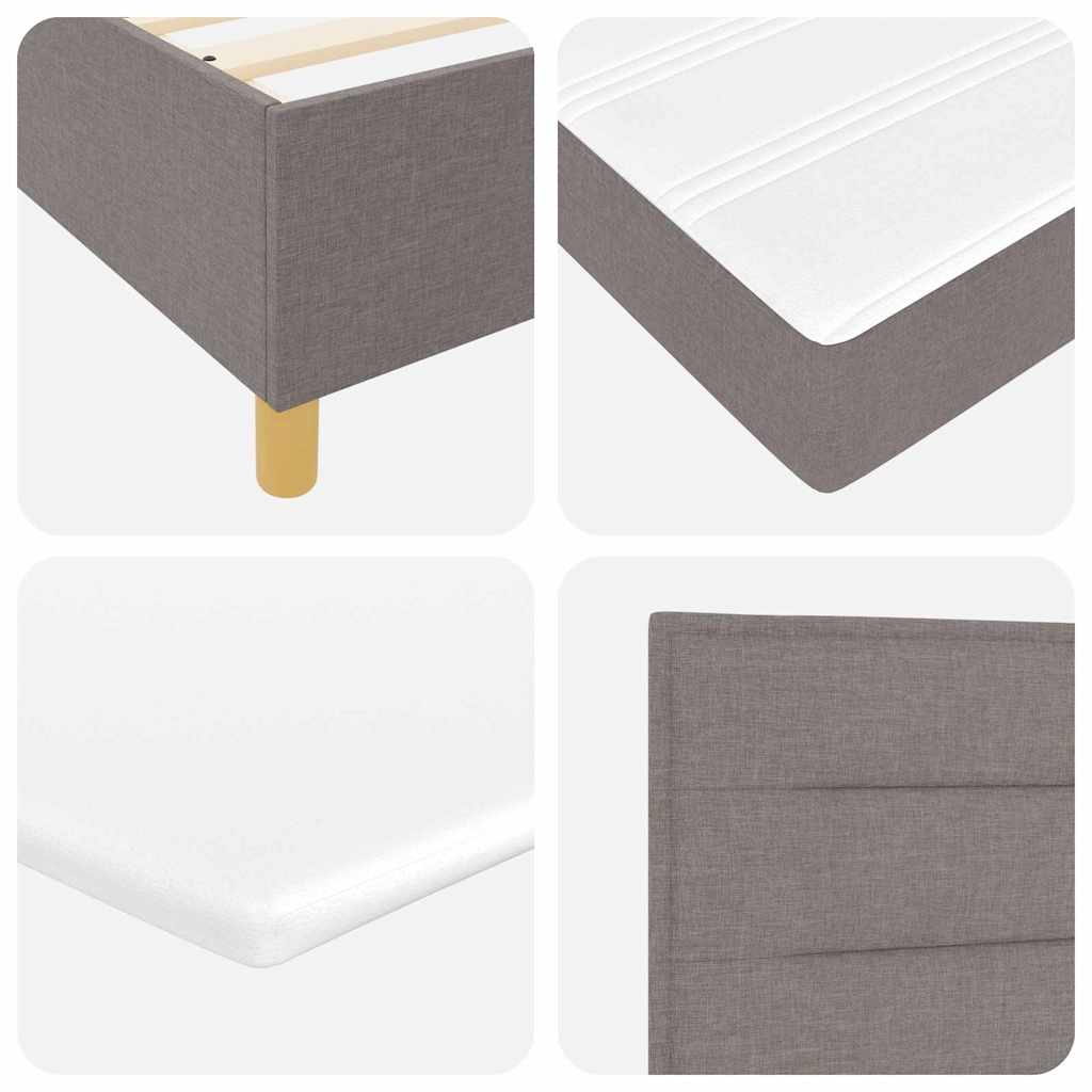 LED Box Spring Bed met matras Taupe 140 x 190 cm Stof is nu te koop bij PeponiXL, paradijselijk wonen!