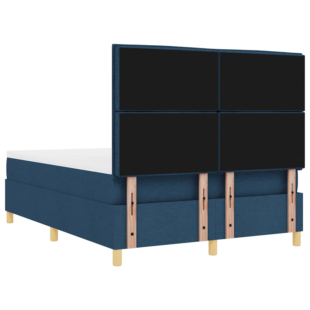 LED Box Spring Bed met matras Blauw 140 x 190 cm Stof is nu te koop bij PeponiXL, paradijselijk wonen!