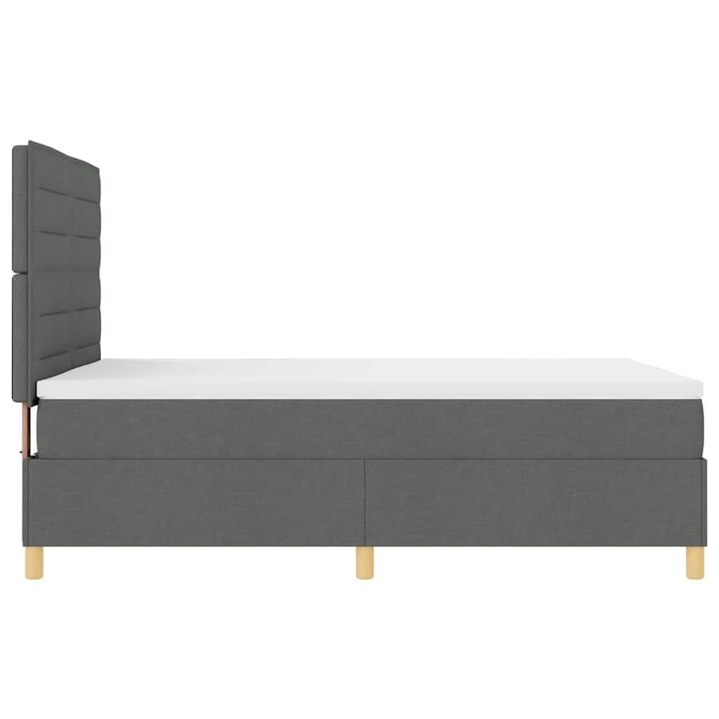 LED Box Spring Bed met matras Donkergrijs 140 x 200 cm Stof is nu te koop bij PeponiXL, paradijselijk wonen!