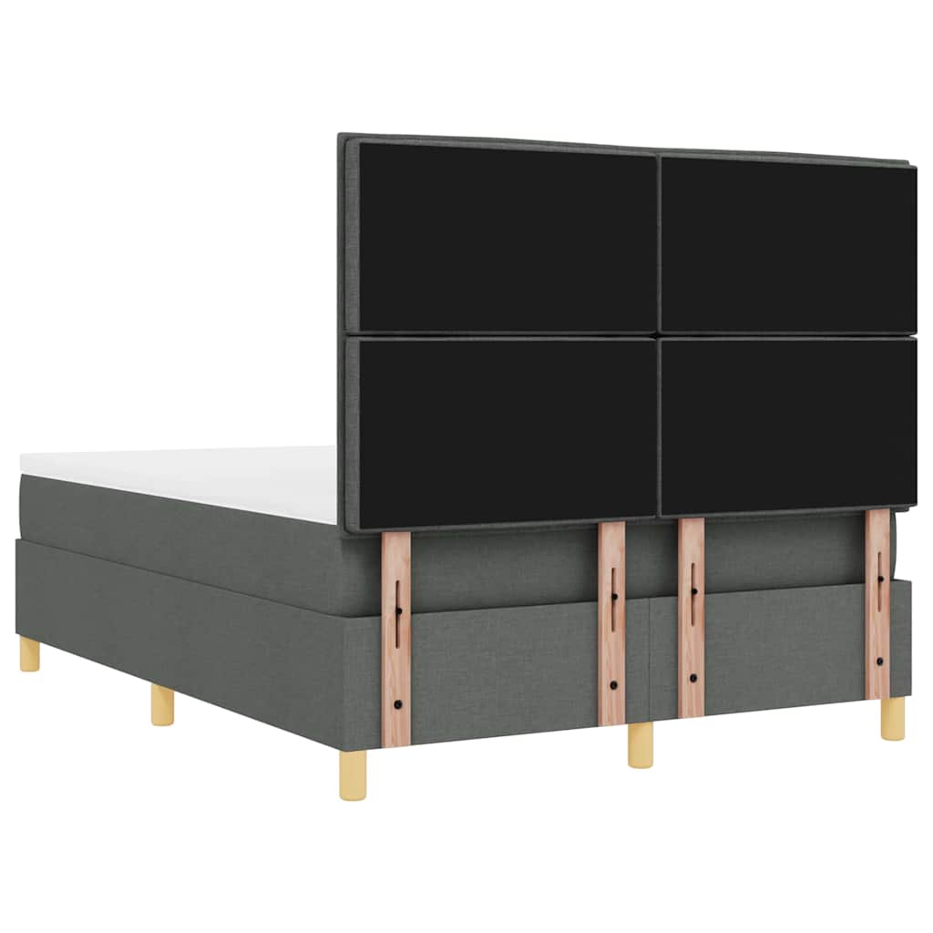 LED Box Spring Bed met matras Donkergrijs 160 x 200 cm Stof is nu te koop bij PeponiXL, paradijselijk wonen!