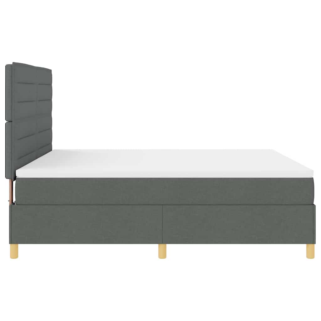 LED Box Spring Bed met matras Donkergrijs 180 x 200 cm Stof is nu te koop bij PeponiXL, paradijselijk wonen!