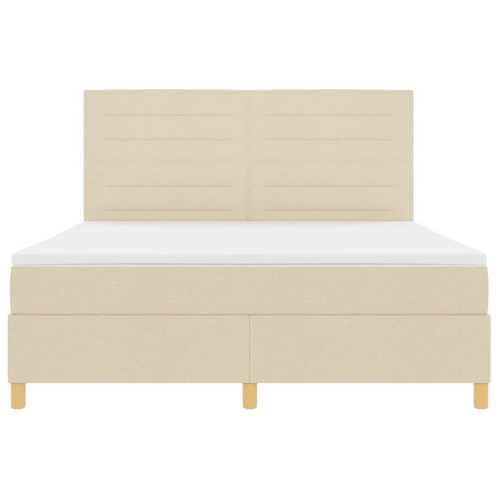 LED Box Spring Bed met matras Crème 180 x 200 cm Stof is nu te koop bij PeponiXL, paradijselijk wonen!