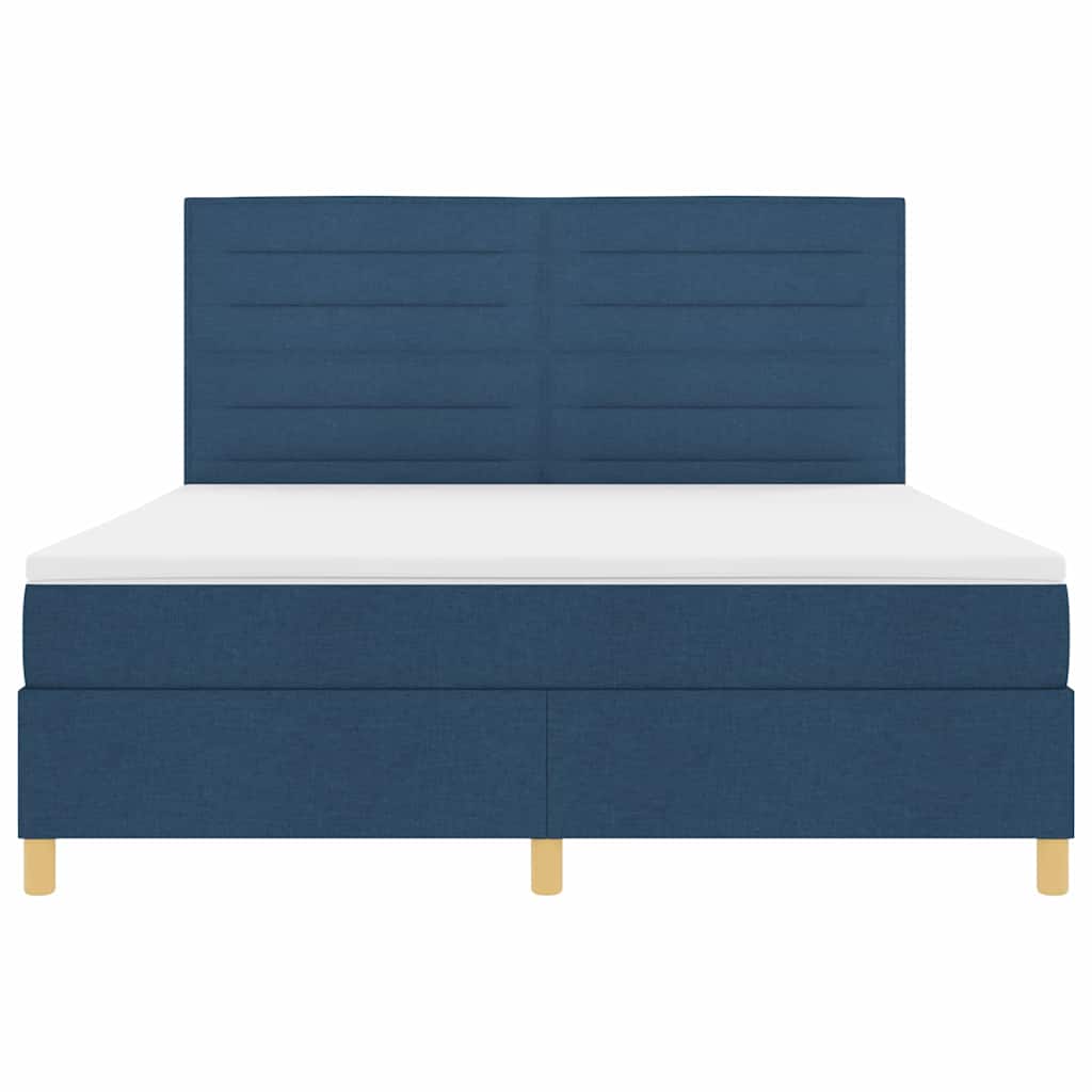 LED Box Spring Bed met matras Blauw 180 x 200 cm Stof is nu te koop bij PeponiXL, paradijselijk wonen!