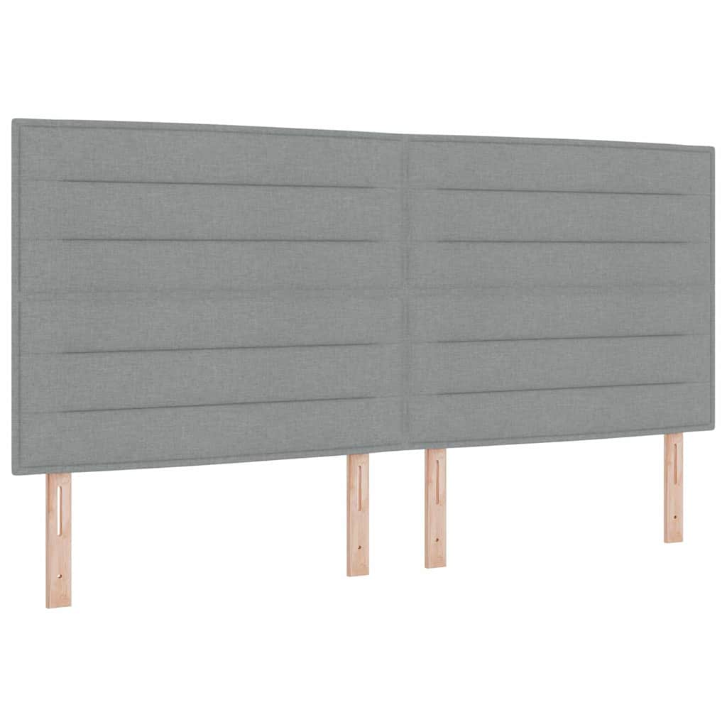 LED Box Spring Bed met matras Lichtgrijs 200 x 200 cm Stof is nu te koop bij PeponiXL, paradijselijk wonen!