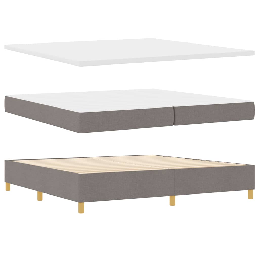 LED Box Spring Bed met matras Taupe 200 x 200 cm Stof is nu te koop bij PeponiXL, paradijselijk wonen!