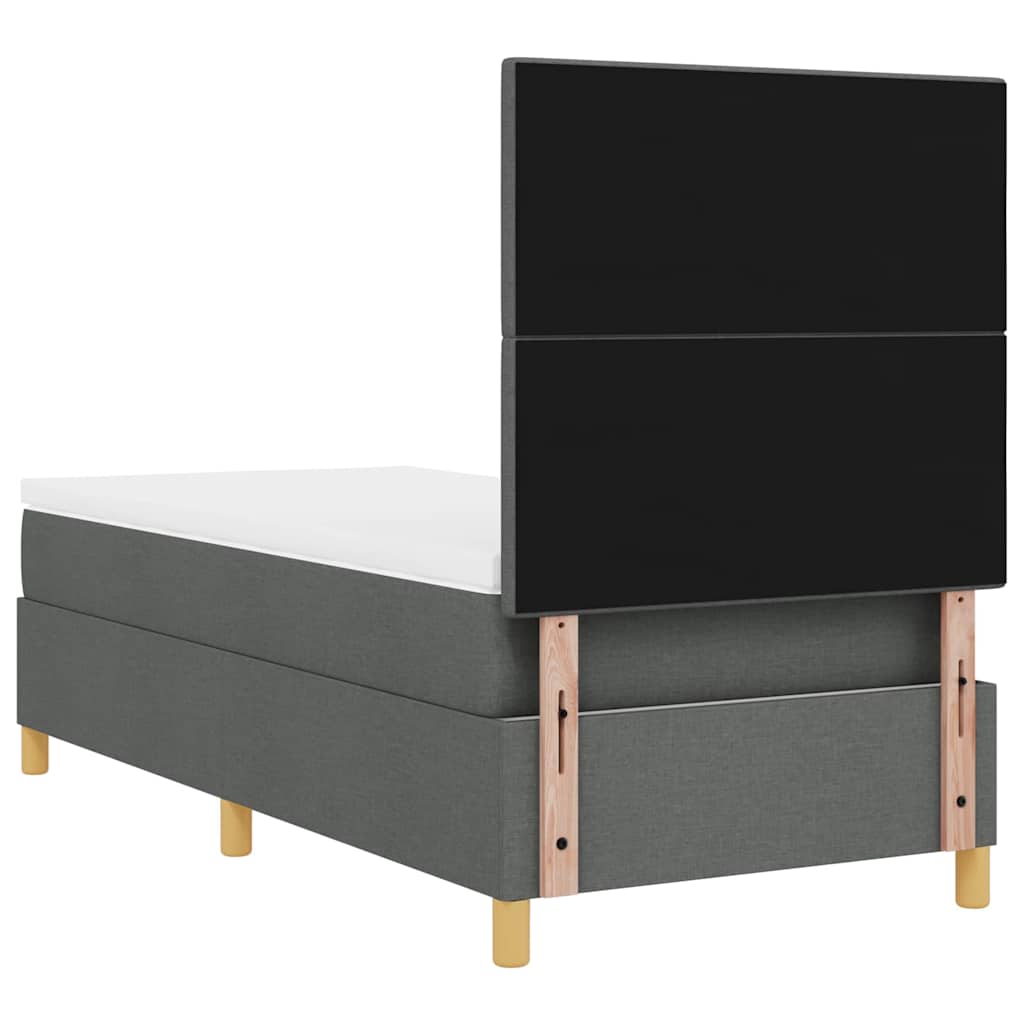 LED Box Spring Bed met matras Donkergrijs 80 x 200 cm Stof is nu te koop bij PeponiXL, paradijselijk wonen!