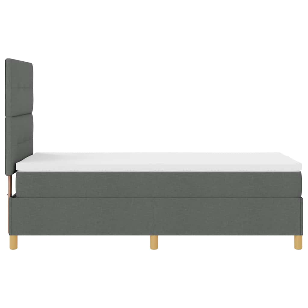 LED Box Spring Bed met matras Donkergrijs 80 x 200 cm Stof is nu te koop bij PeponiXL, paradijselijk wonen!