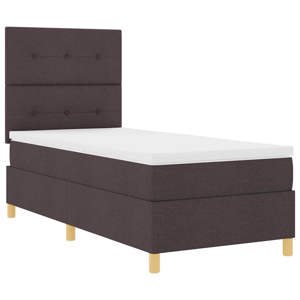 LED Box Spring Bed met matras Donkerbruin 80 x 200 cm Stof is nu te koop bij PeponiXL, paradijselijk wonen!