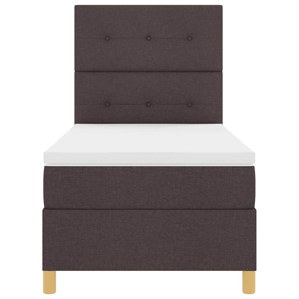 LED Box Spring Bed met matras Donkerbruin 80 x 200 cm Stof is nu te koop bij PeponiXL, paradijselijk wonen!