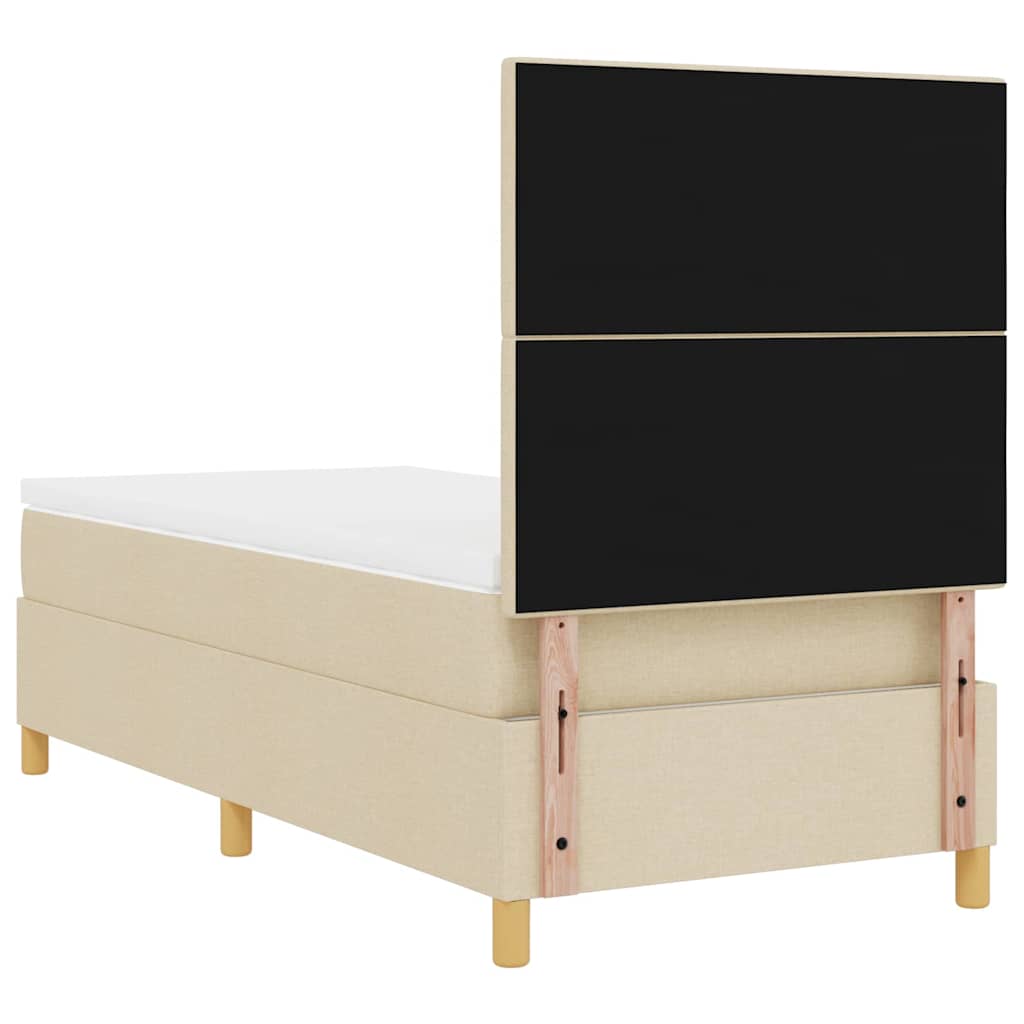 LED Box Spring Bed met matras Crème 80 x 200 cm Stof is nu te koop bij PeponiXL, paradijselijk wonen!