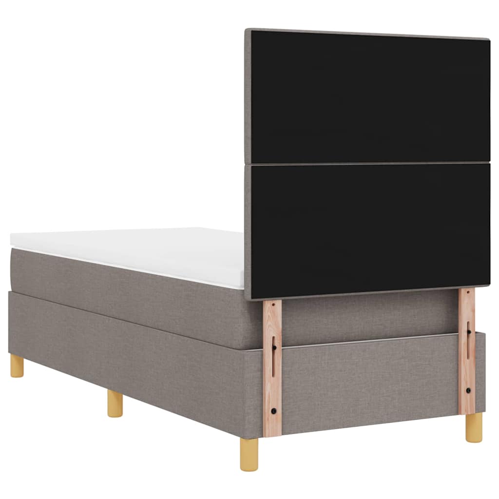 LED Box Spring Bed met matras Taupe 90 x 190 cm Stof is nu te koop bij PeponiXL, paradijselijk wonen!