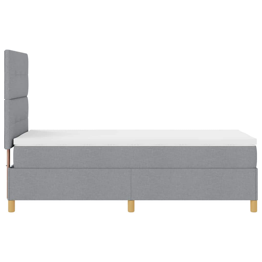 LED Box Spring Bed met matras Lichtgrijs 90 x 200 cm Stof is nu te koop bij PeponiXL, paradijselijk wonen!