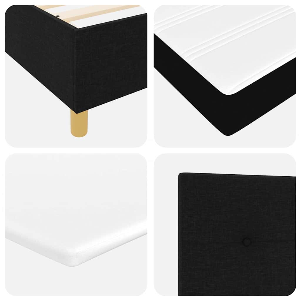 LED Box Spring Bed met matras Zwart 90 x 200 cm Stof is nu te koop bij PeponiXL, paradijselijk wonen!