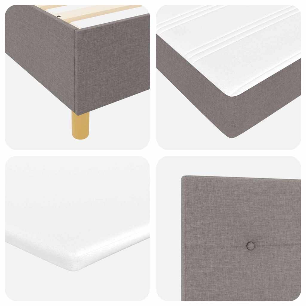 LED Box Spring Bed met matras Taupe 120 x 200 cm Stof is nu te koop bij PeponiXL, paradijselijk wonen!