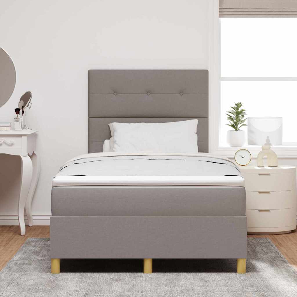 LED Box Spring Bed met matras Taupe 120 x 200 cm Stof is nu te koop bij PeponiXL, paradijselijk wonen!