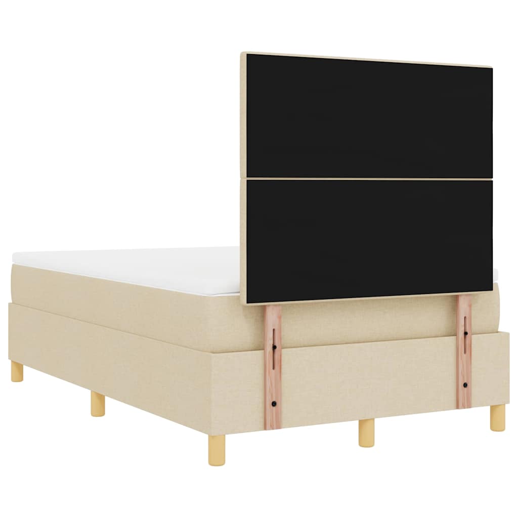 LED Box Spring Bed met matras Crème 120 x 200 cm Stof is nu te koop bij PeponiXL, paradijselijk wonen!